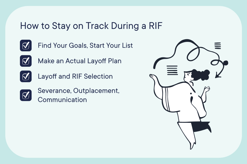 checklist on how to stay on track during a RIF