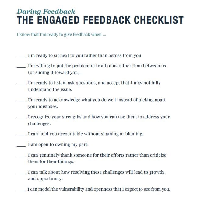Dare to lead checklist