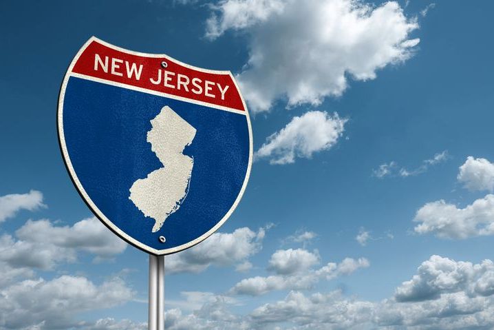 New Jersey map, Interstate road sign