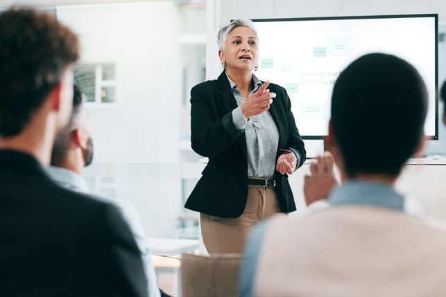 Woman giving a presentation